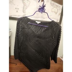 Osstinee Black Top‎ Peek A Boo Mesh STRETCH SIZE 14